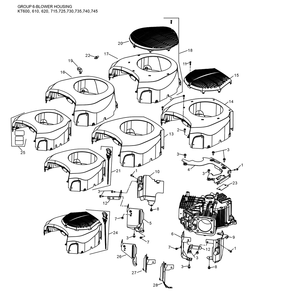 Kt715-3066 Blower Housing Diagram and Parts List for KT715-3066  Cub Cadet Engine
